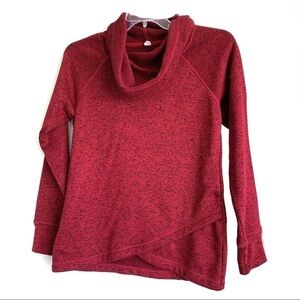 NWOT Ideology Red & Black Long Sleeve Cowl Neck Sweater size Small